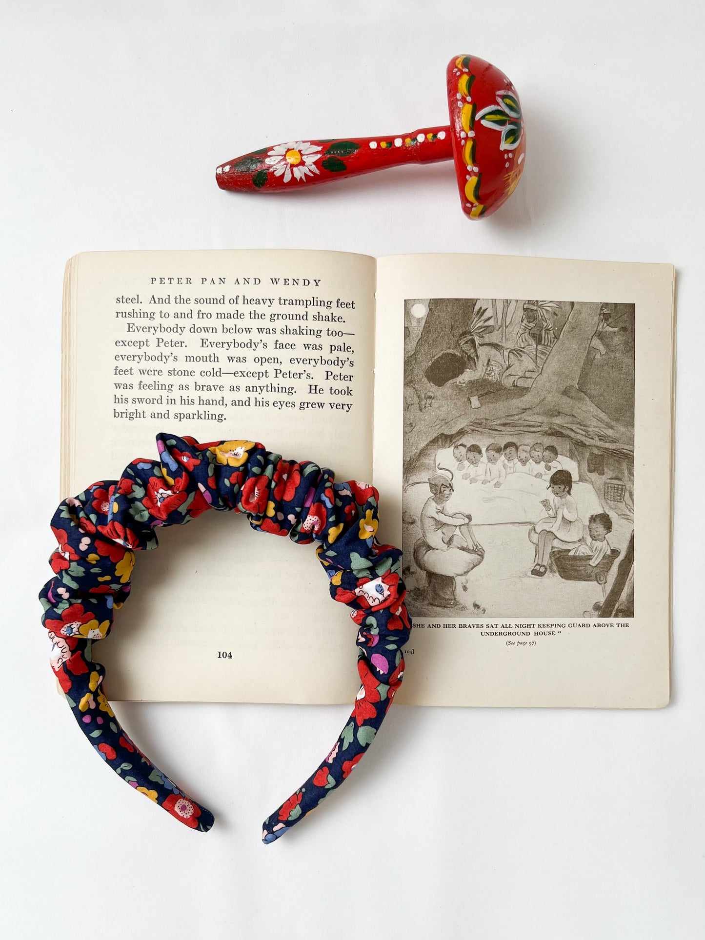 Ruffled Hairband in Liberty Betsy Meadows