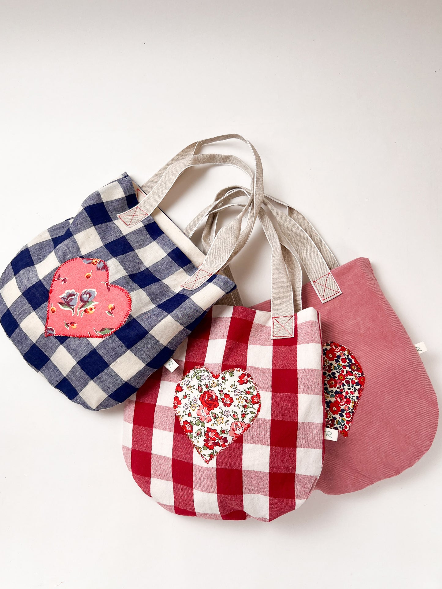 Blue Gingham Bag with Liberty Betsy Anne