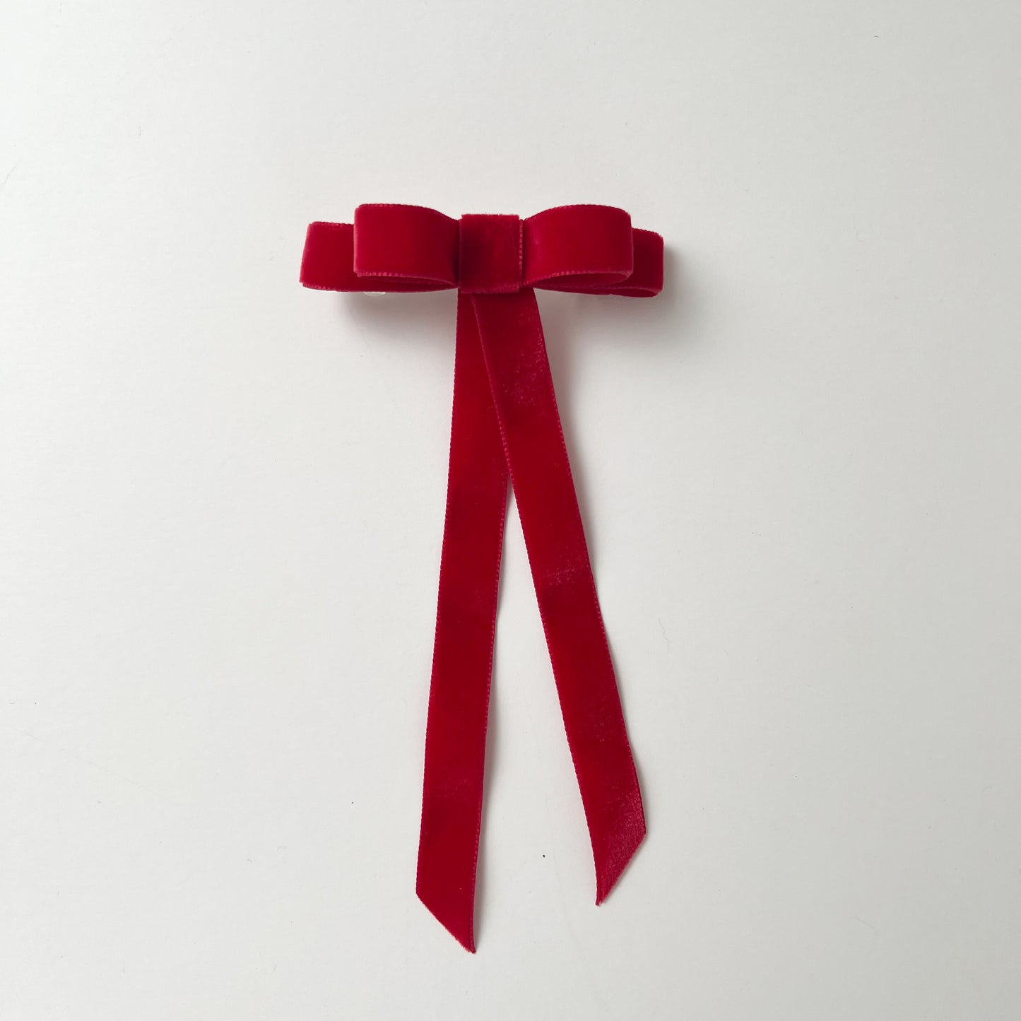 Velvet Hair Clip in Classic Red Small