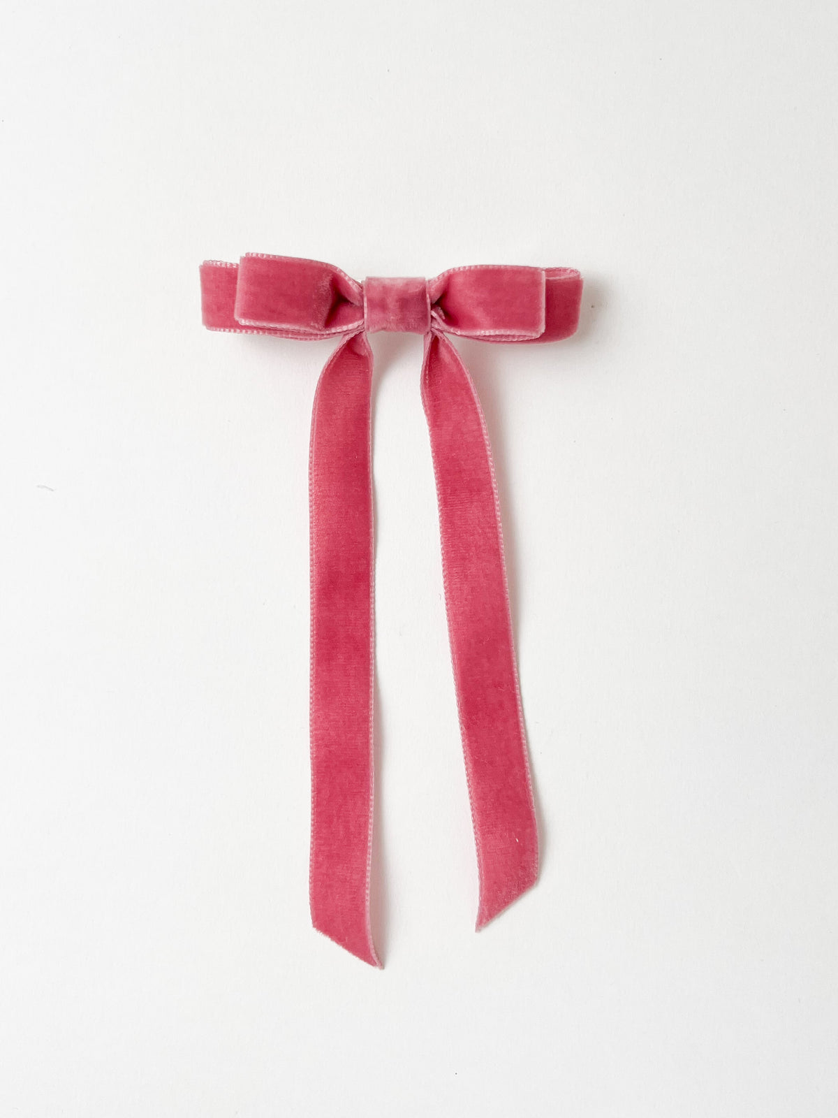 Velvet Hair Bow Ballet Pink Small