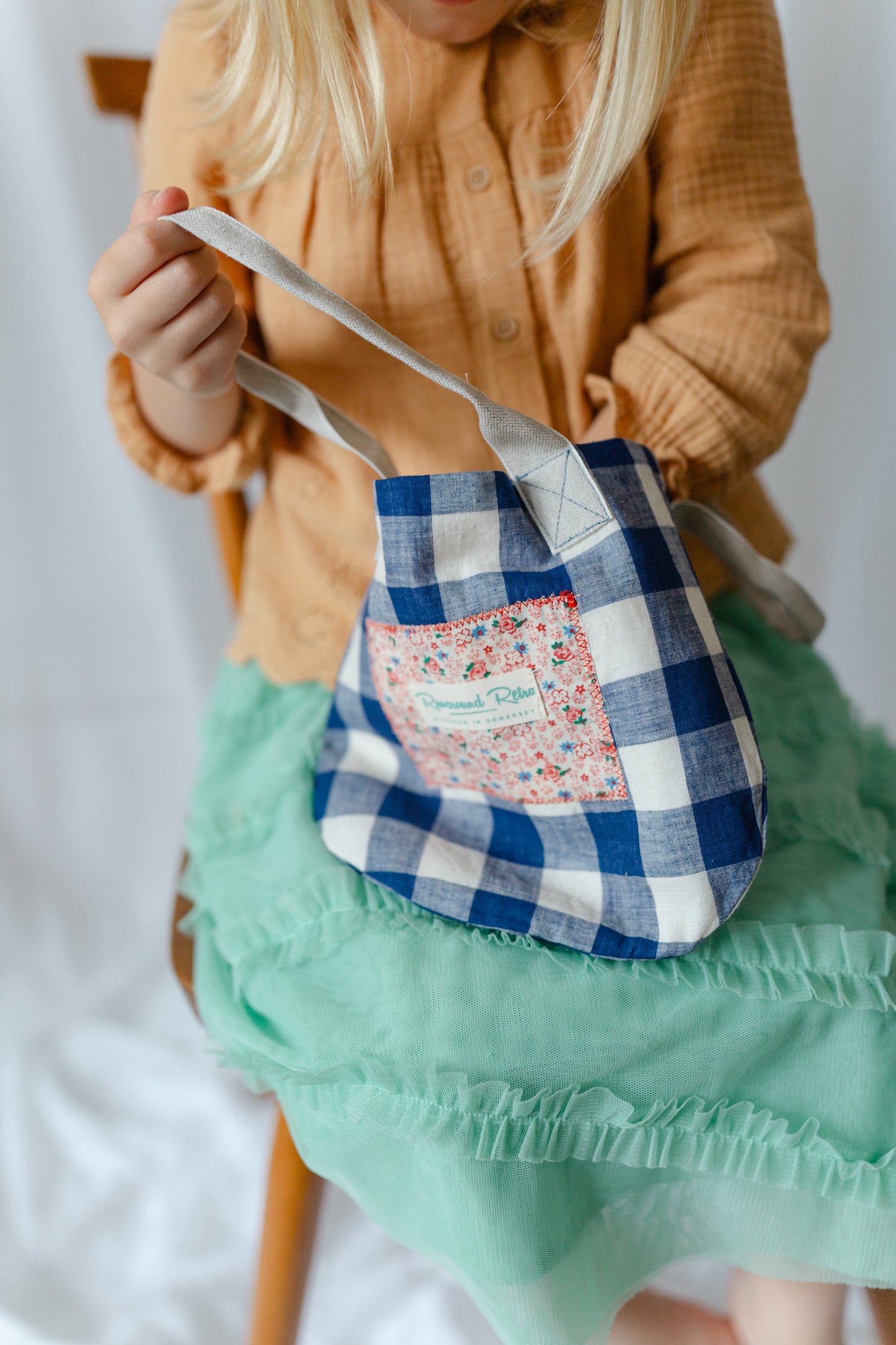 Child Bucket Bag in Picnic Blue