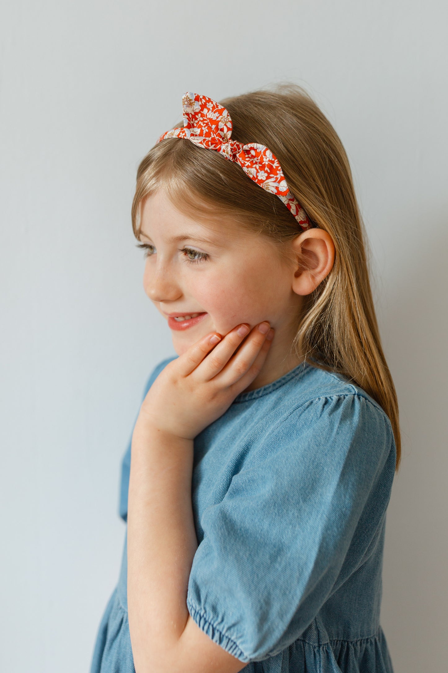 Side Bow Hairband in Liberty Lizzy in Red