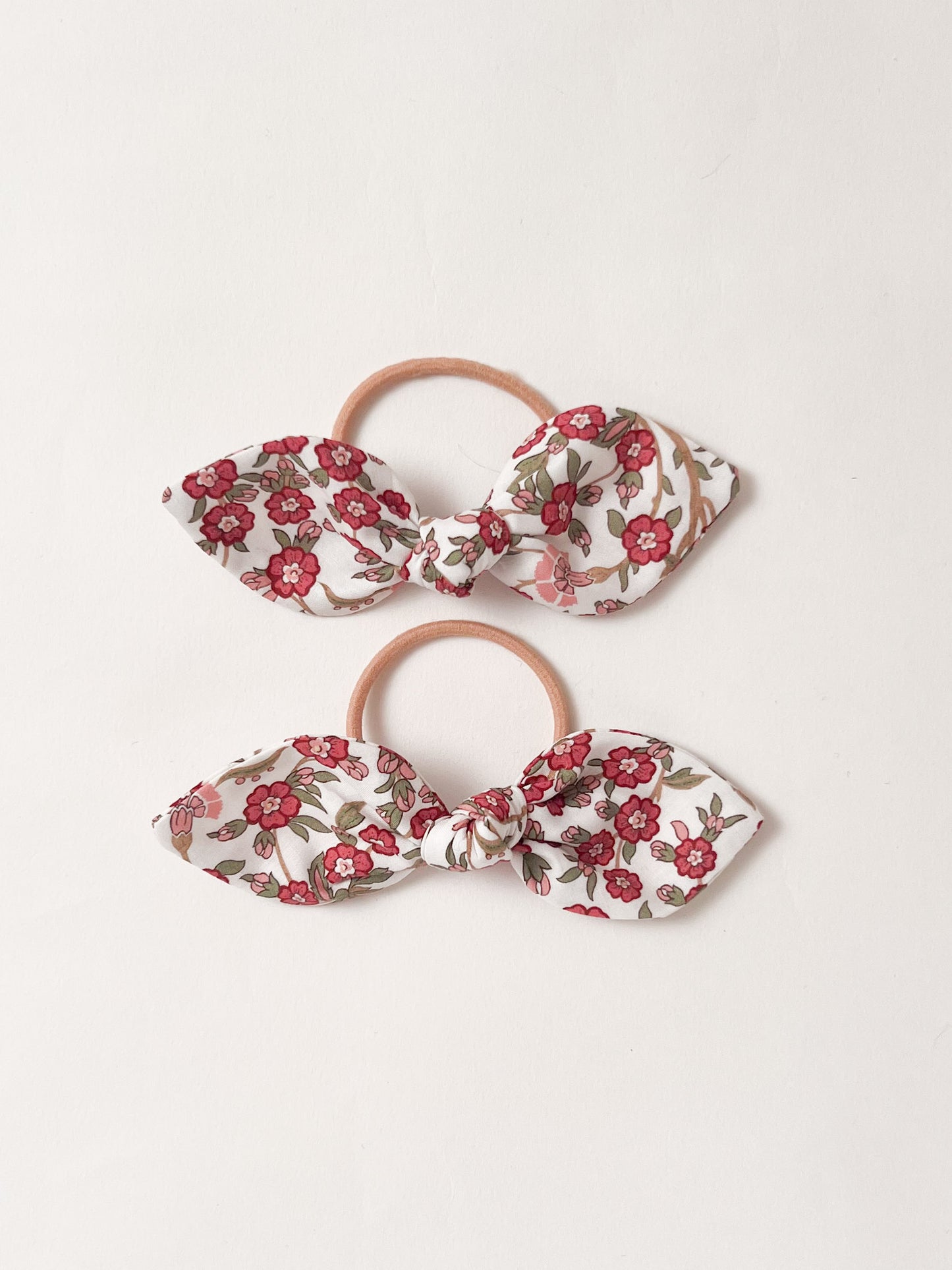 Bunny Hair Ties in Liberty Red Empress