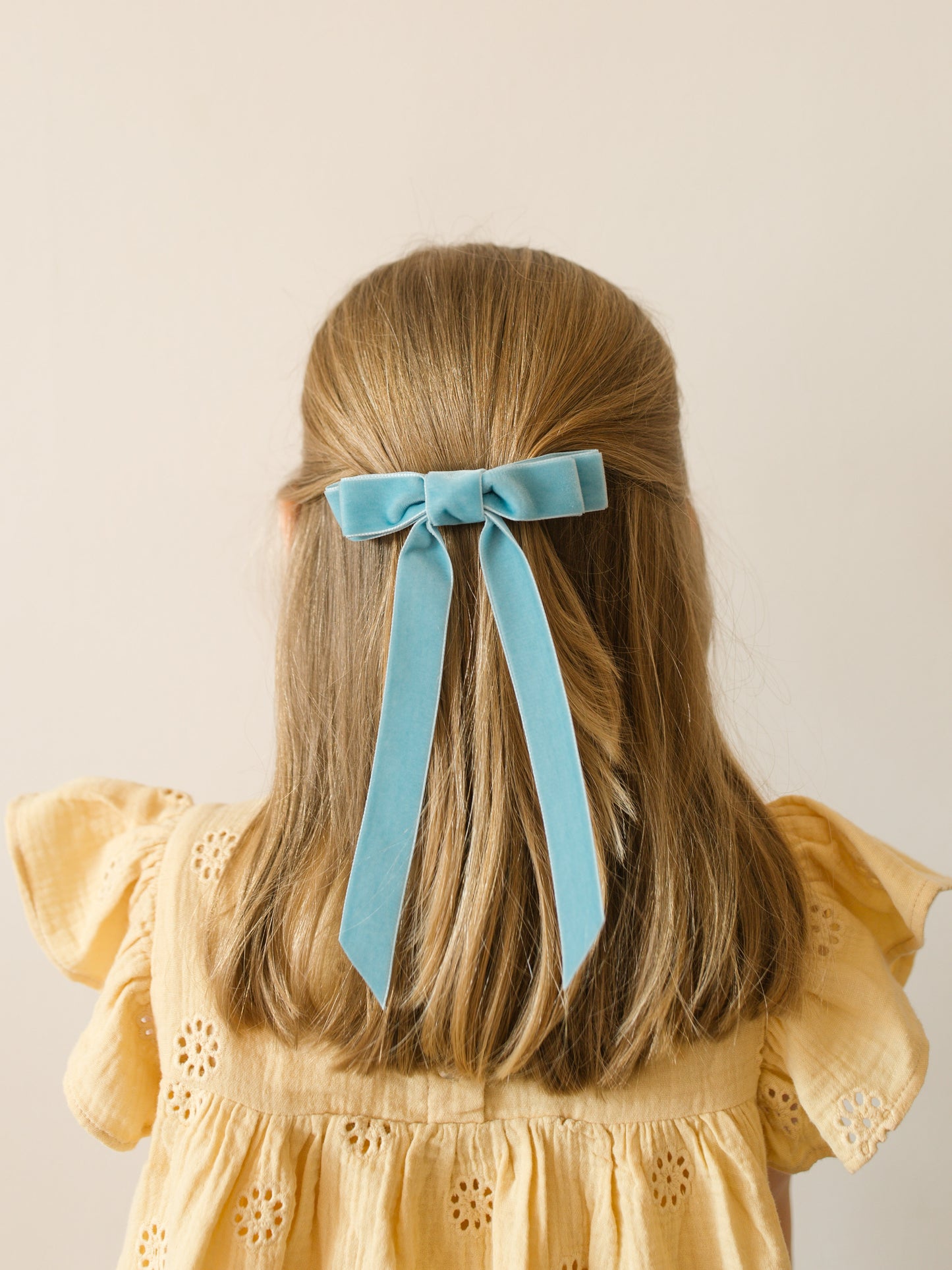 Velvet Hair Clip Sky Blue Large