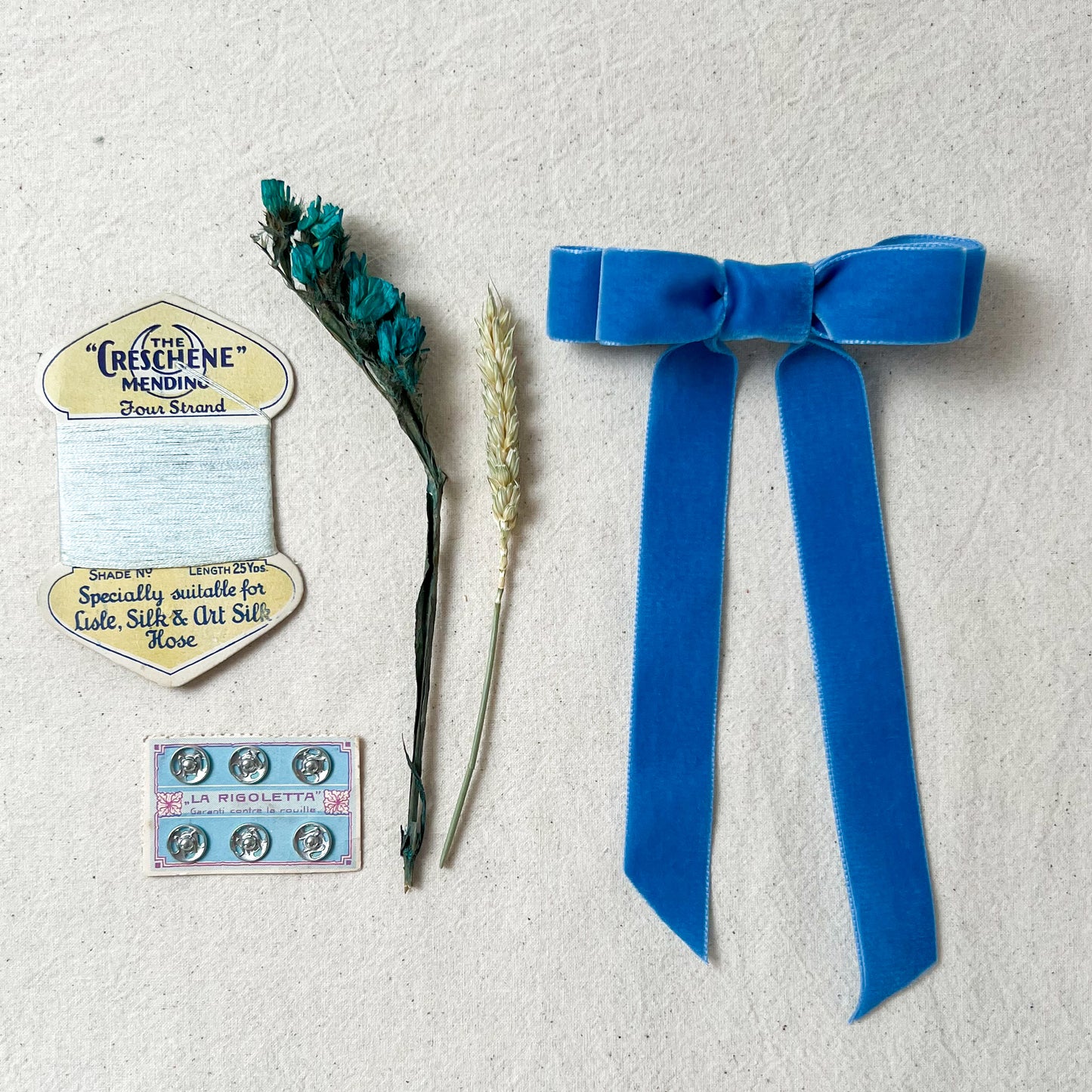 Velvet Hair Clip Bright Blue Large