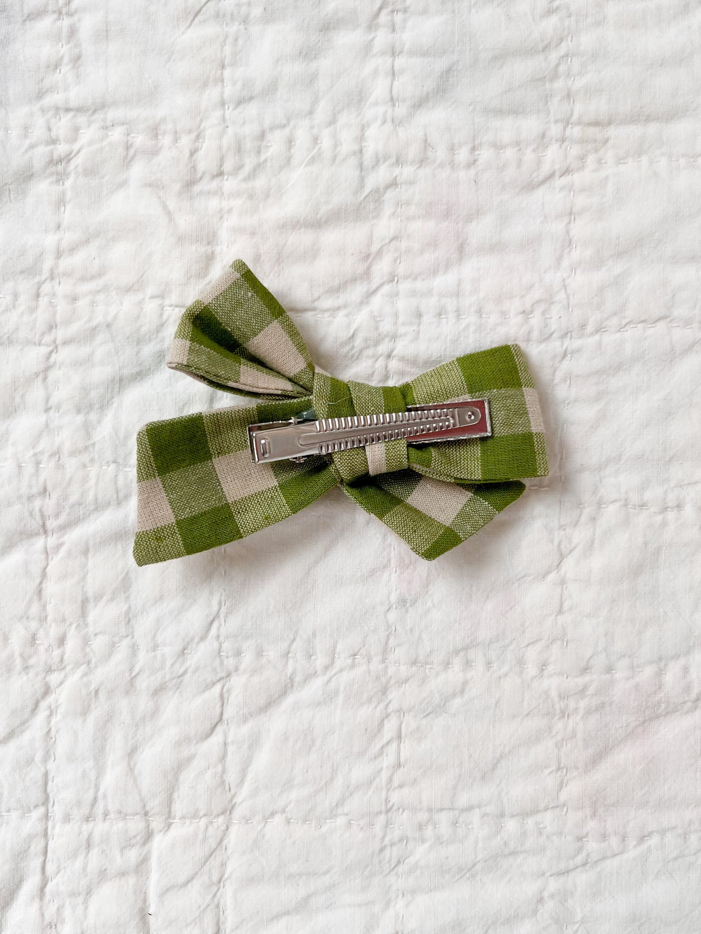 Pinwheel Hair Bow Moss Green
