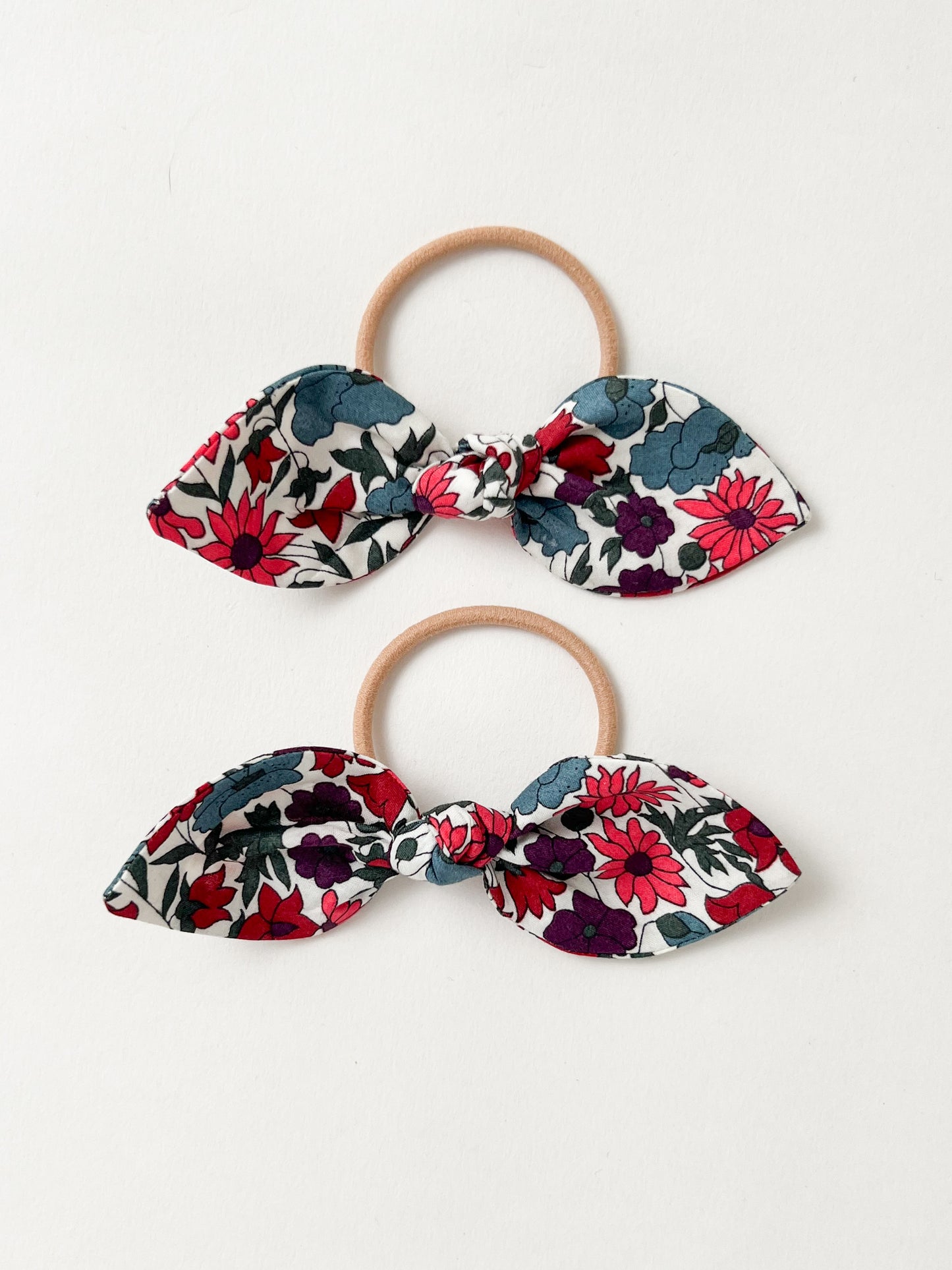 Bunny Hair Ties in Liberty Poppy & Daisy