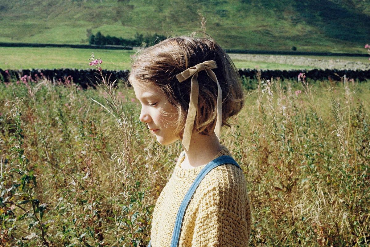 Velvet Hair Bow Soft Cloud