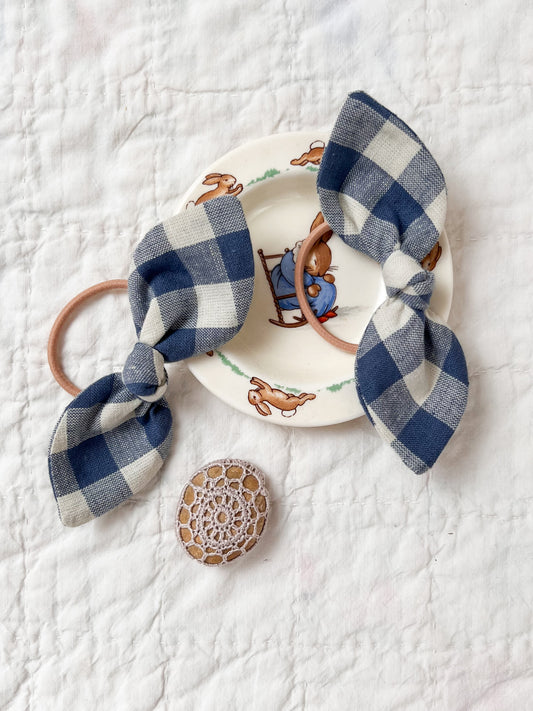 Hair Bobble Set Linen Cornflower Blue