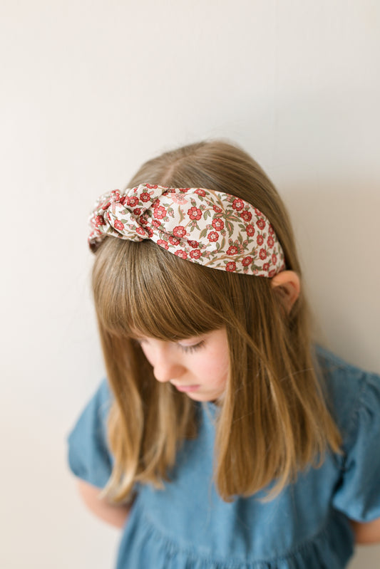 Knotted Hairband in Liberty Red Empress