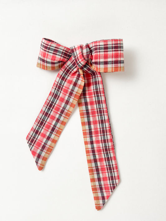 Long Tail Hair Bow Crabapple Check