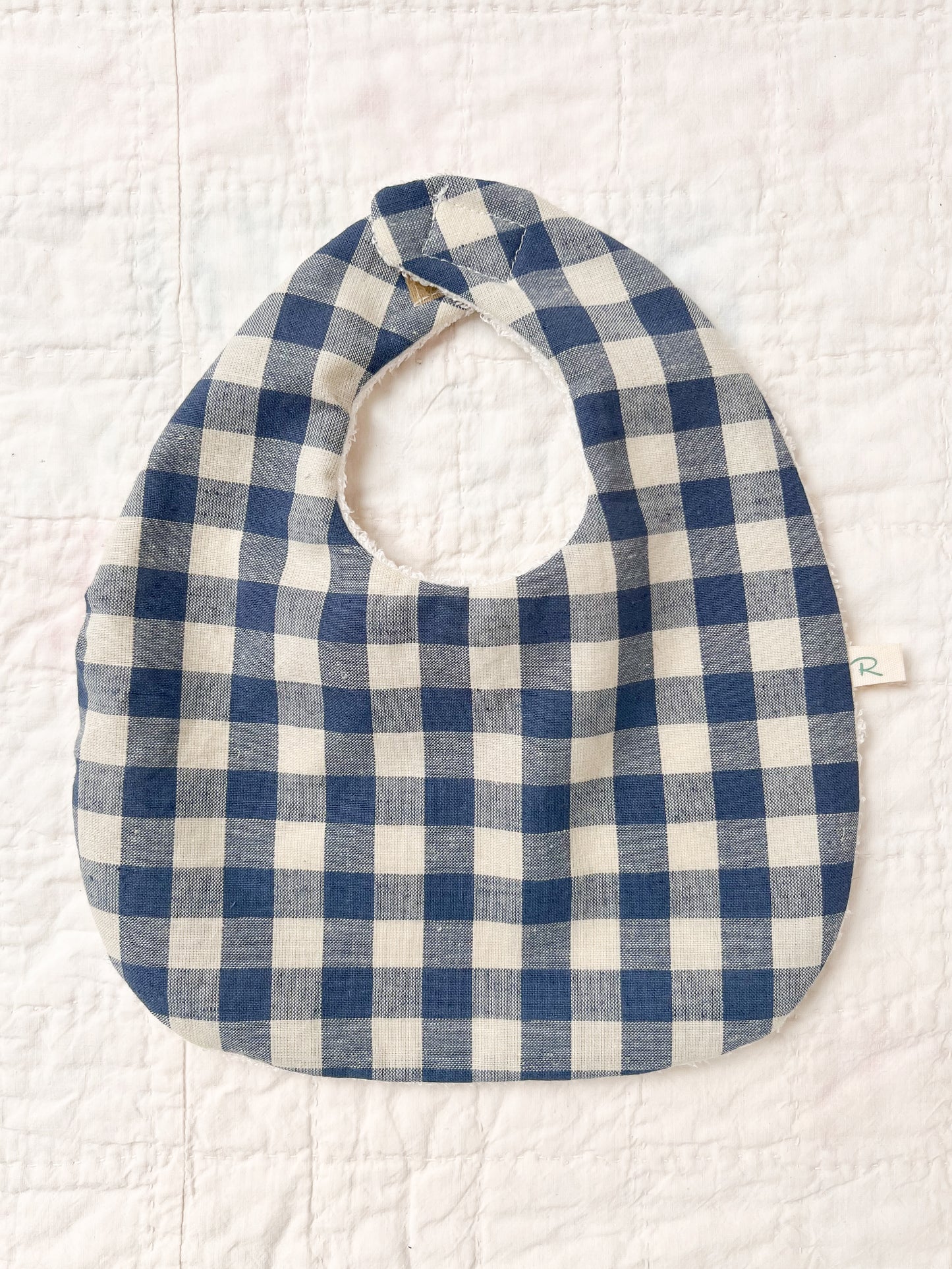 Baby Bib Linen Cornflower Blue
