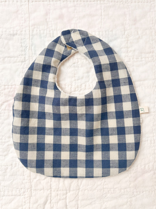 Baby Bib Linen Cornflower Blue