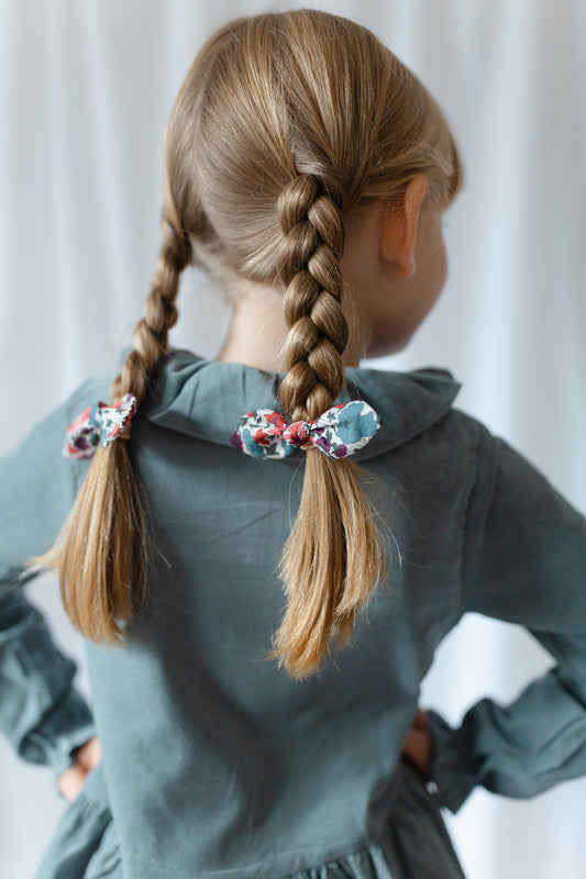 Bunny Hair Ties in Liberty Poppy & Daisy
