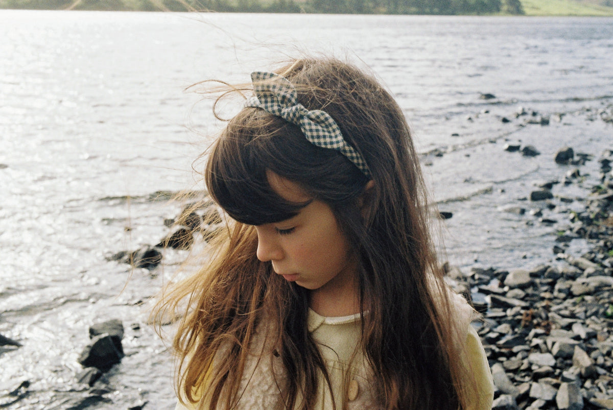 Hairband in Wagon Linen Check