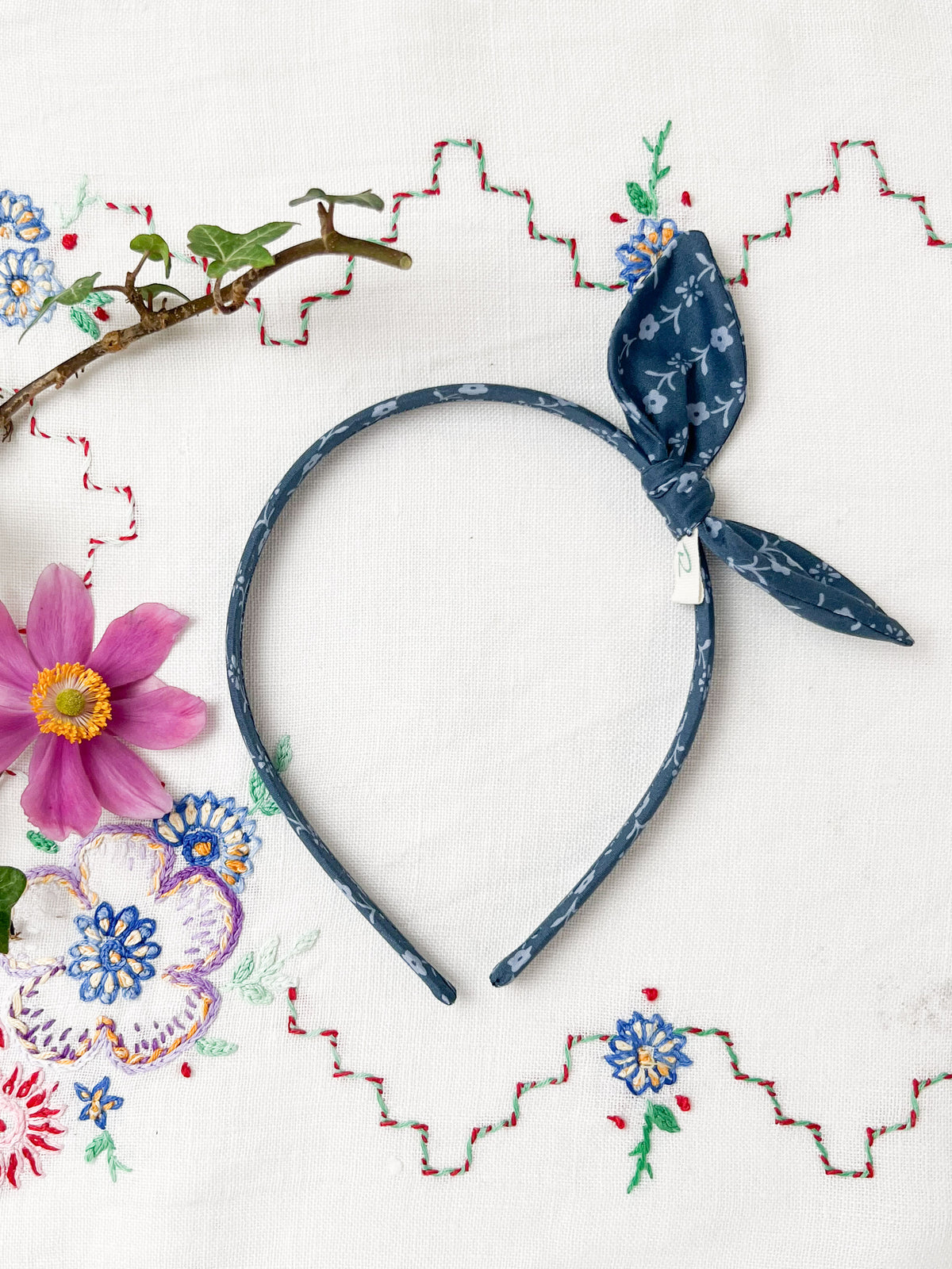 Hairband in Liberty Needlework Blue