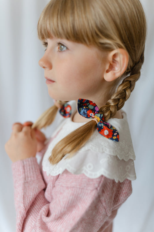 Bunny Hair Ties in Liberty Betsy Meadow