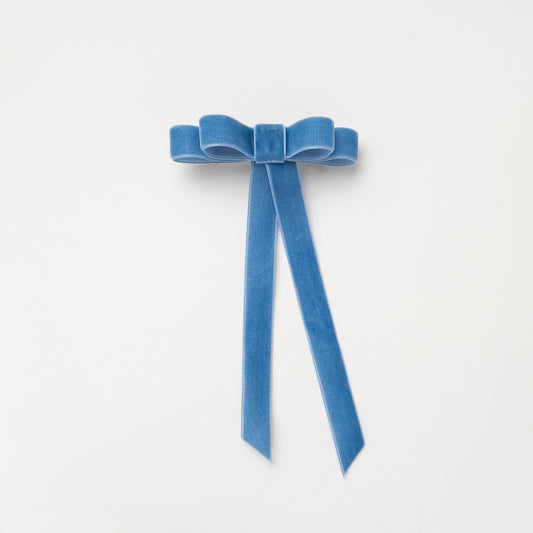 China Blue velvet bow