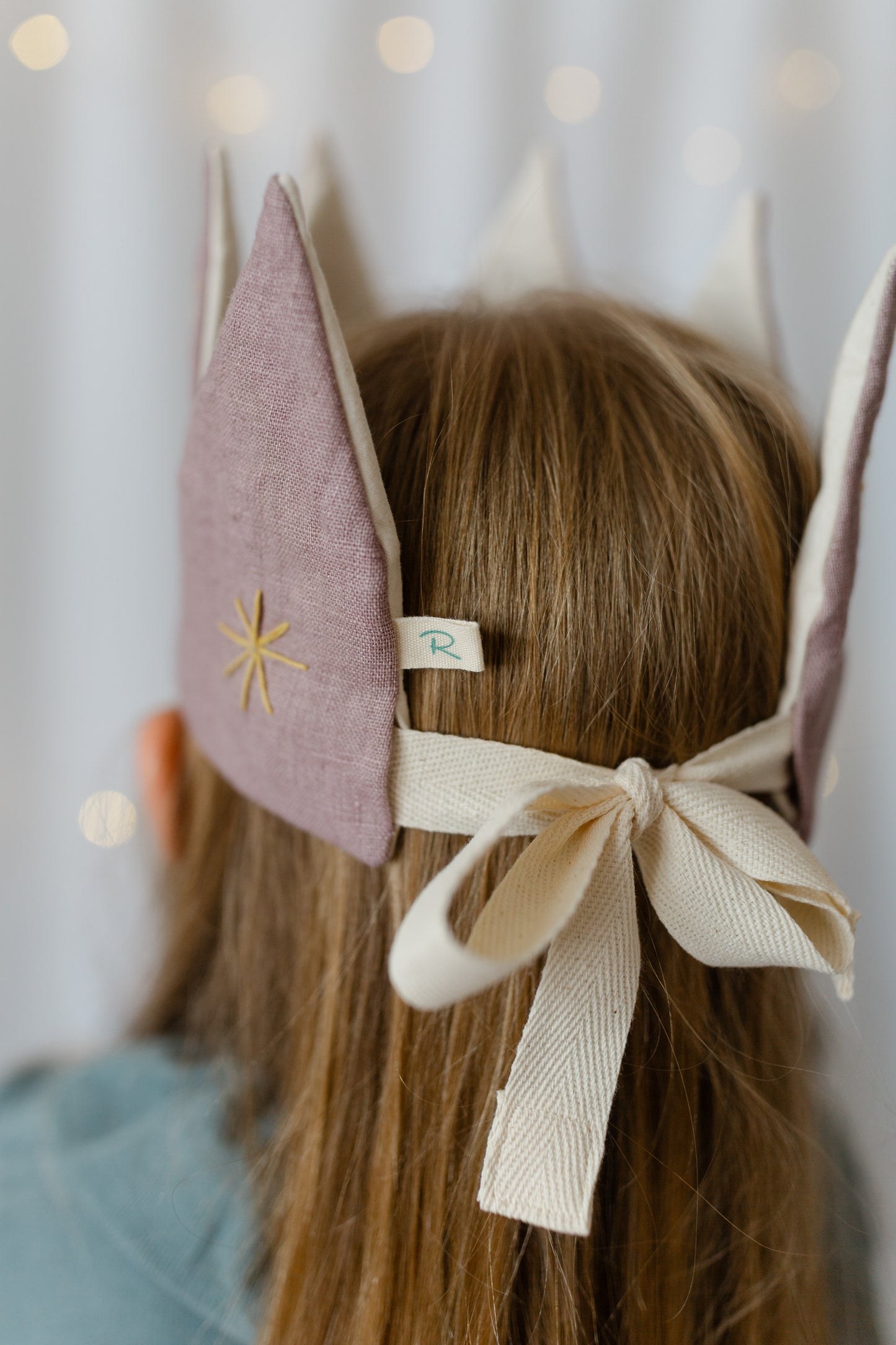 Lilac Linen Crown with Stars