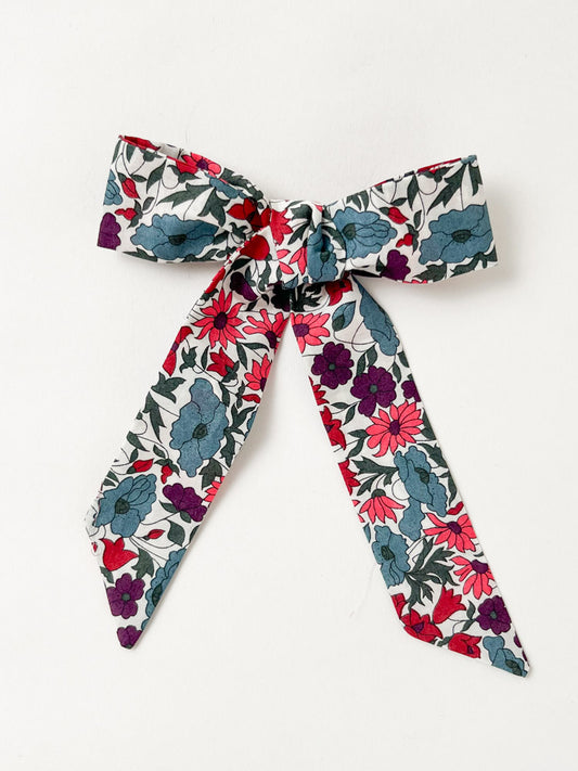 Long Tail Hair Bow Liberty Poppy & Daisy