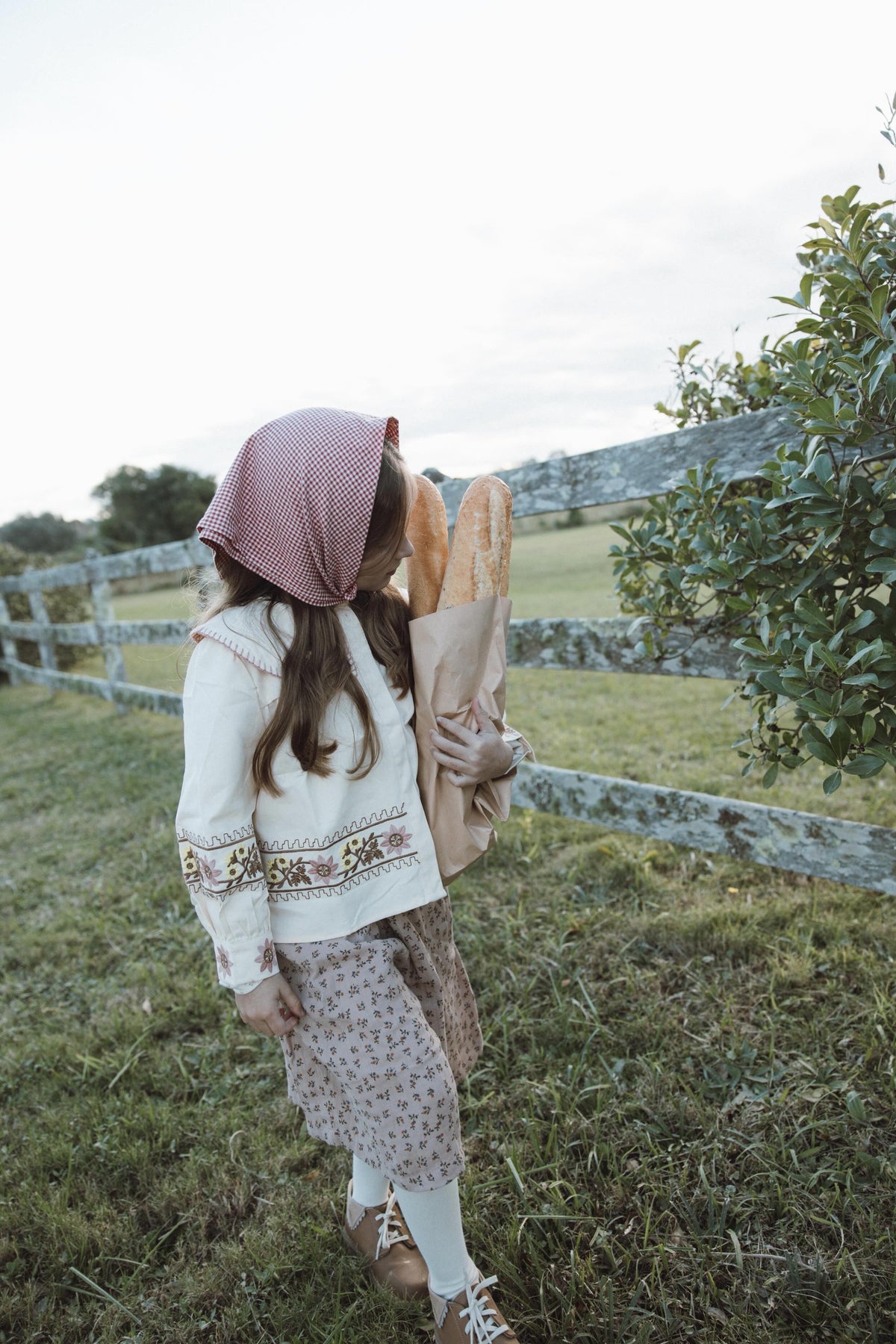 Eddie Scarf in Red Cotton Gingham