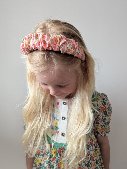 Ruffled Hairband in Liberty Betsy Sparkle