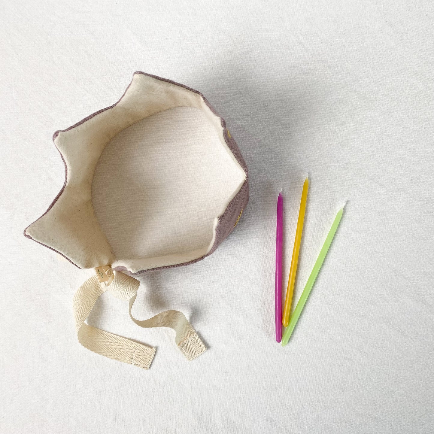 Lilac Linen Crown with Stars