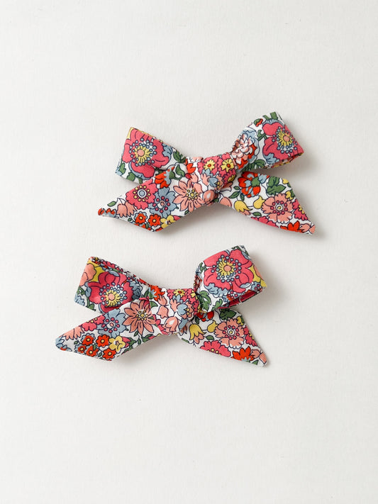 Pig Tail Bow Set in Liberty Nell Annie and May