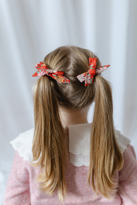 Pig Tail Bow Set in Liberty Lynda Anne