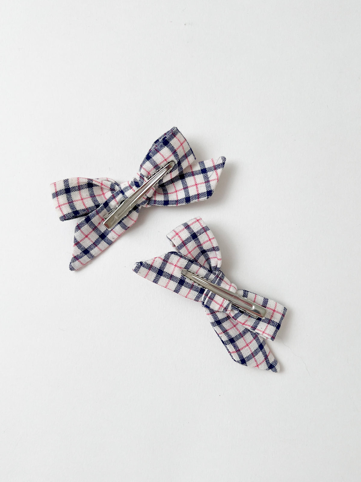 Hair Bows in Linen Martha Check