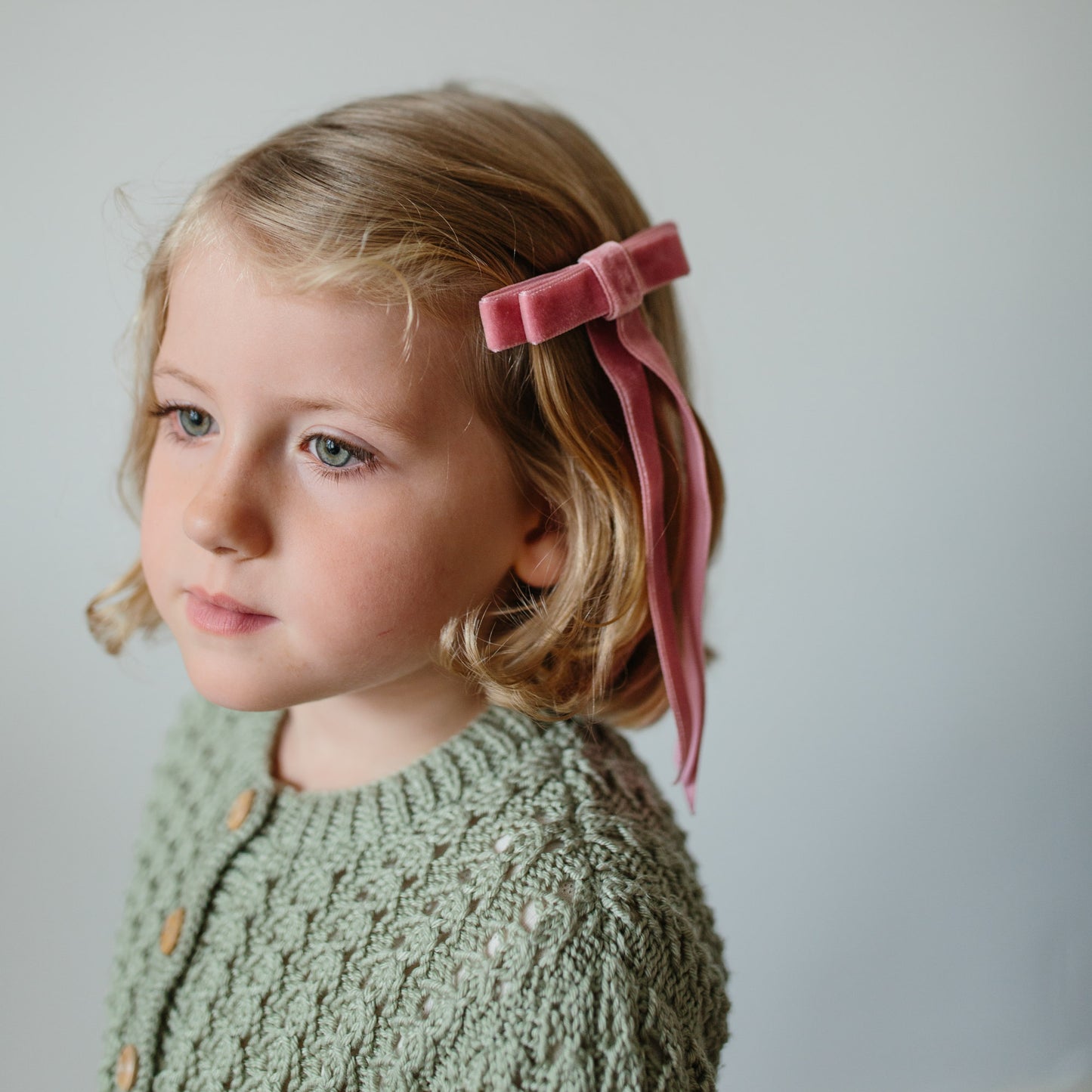 Velvet Hair Clip in Ballet Pink