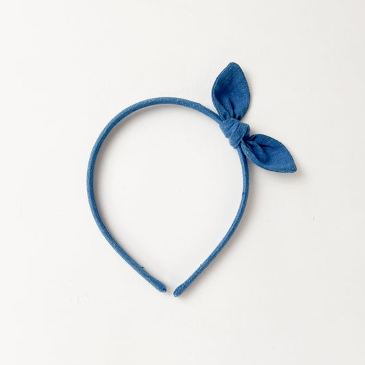 Alice Band Small Bow Indigo Blue