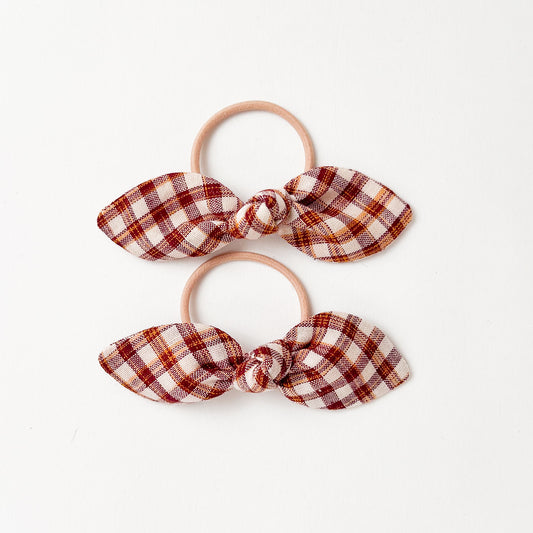 Bunny Hair Ties Autumn Check