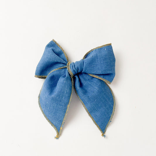 Hair Bow Indigo Blue