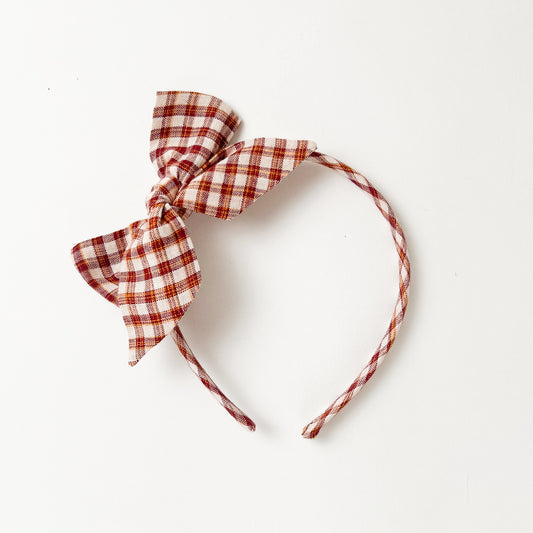 Alice Band Large Bow Autumn Check