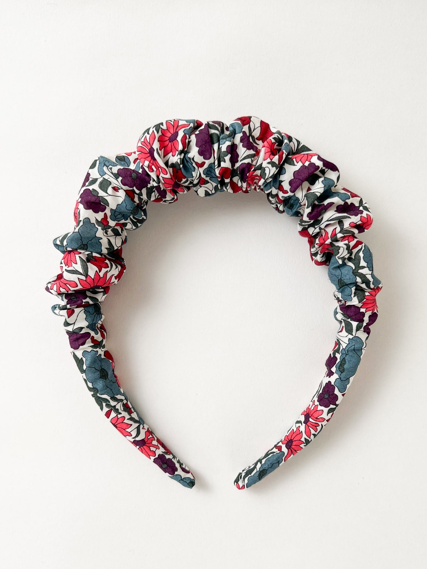 Ruffled Hairband in Liberty Poppy and Daisy