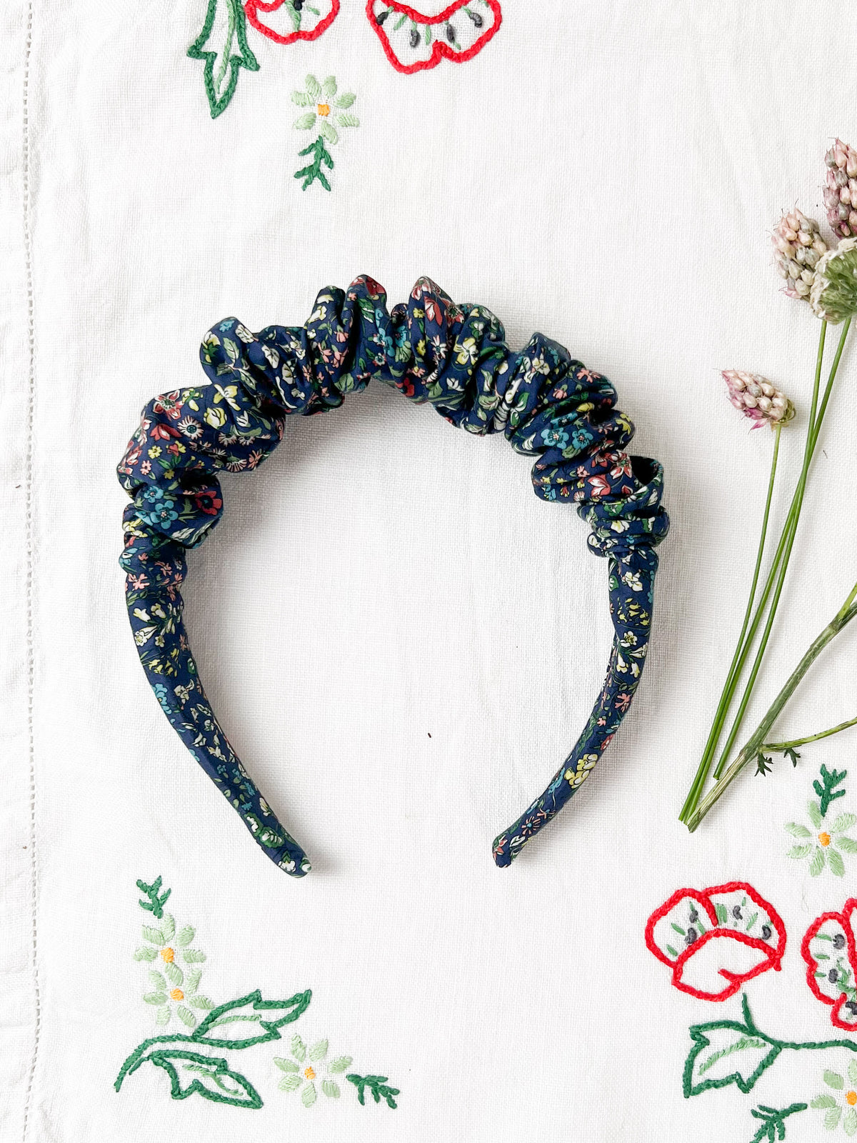 Ruffled Hairband in Daisy Brown