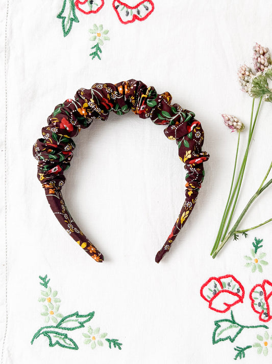 Ruffled Hairband in Daisy Brown