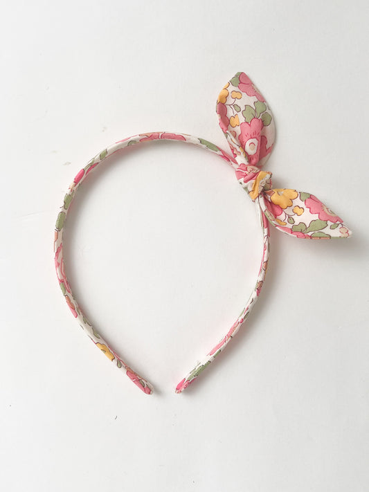 Alice Band Small Bow Betsy Pink Sparkle