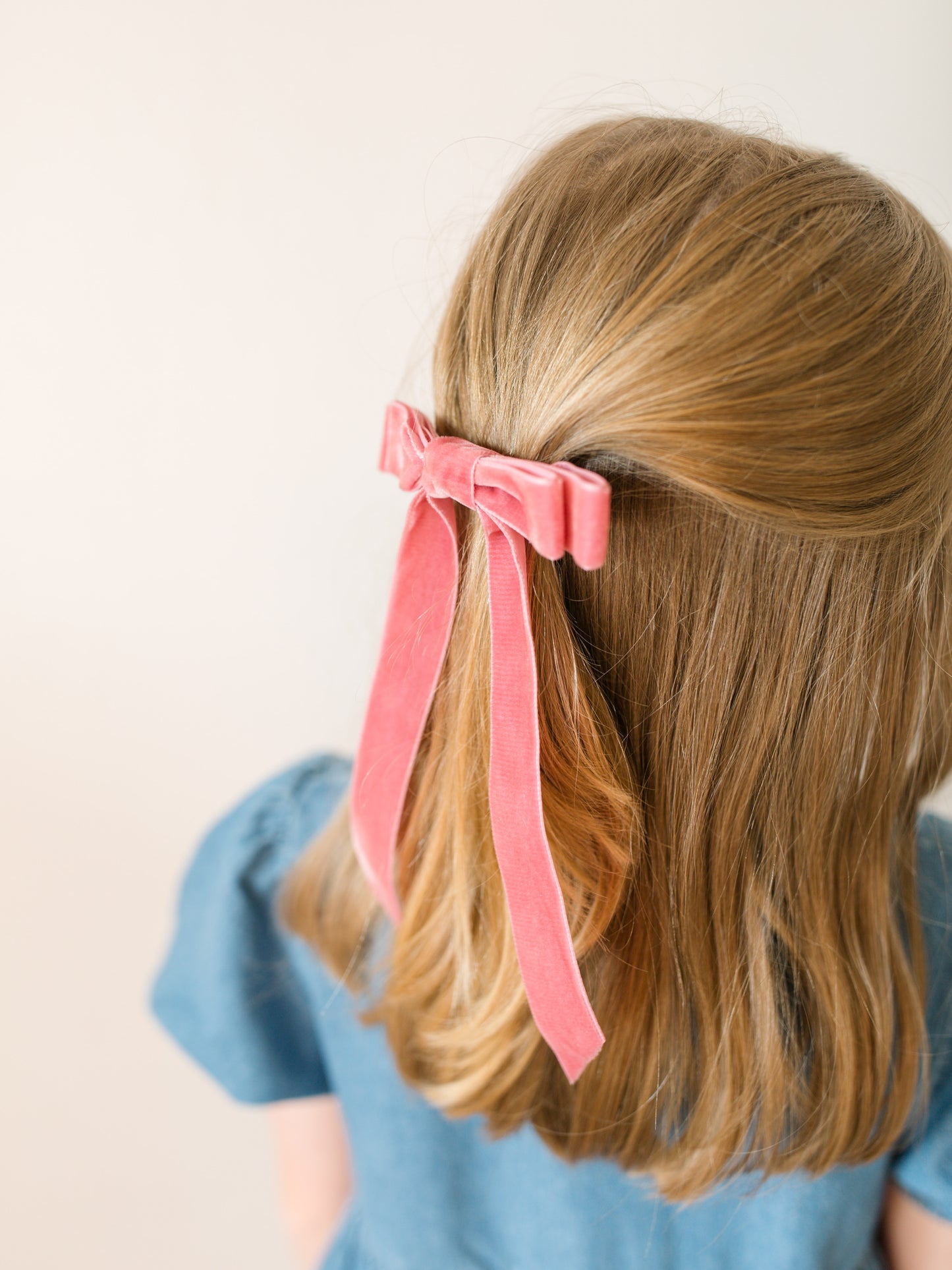 Velvet Hair Clip Ballet Pink Large