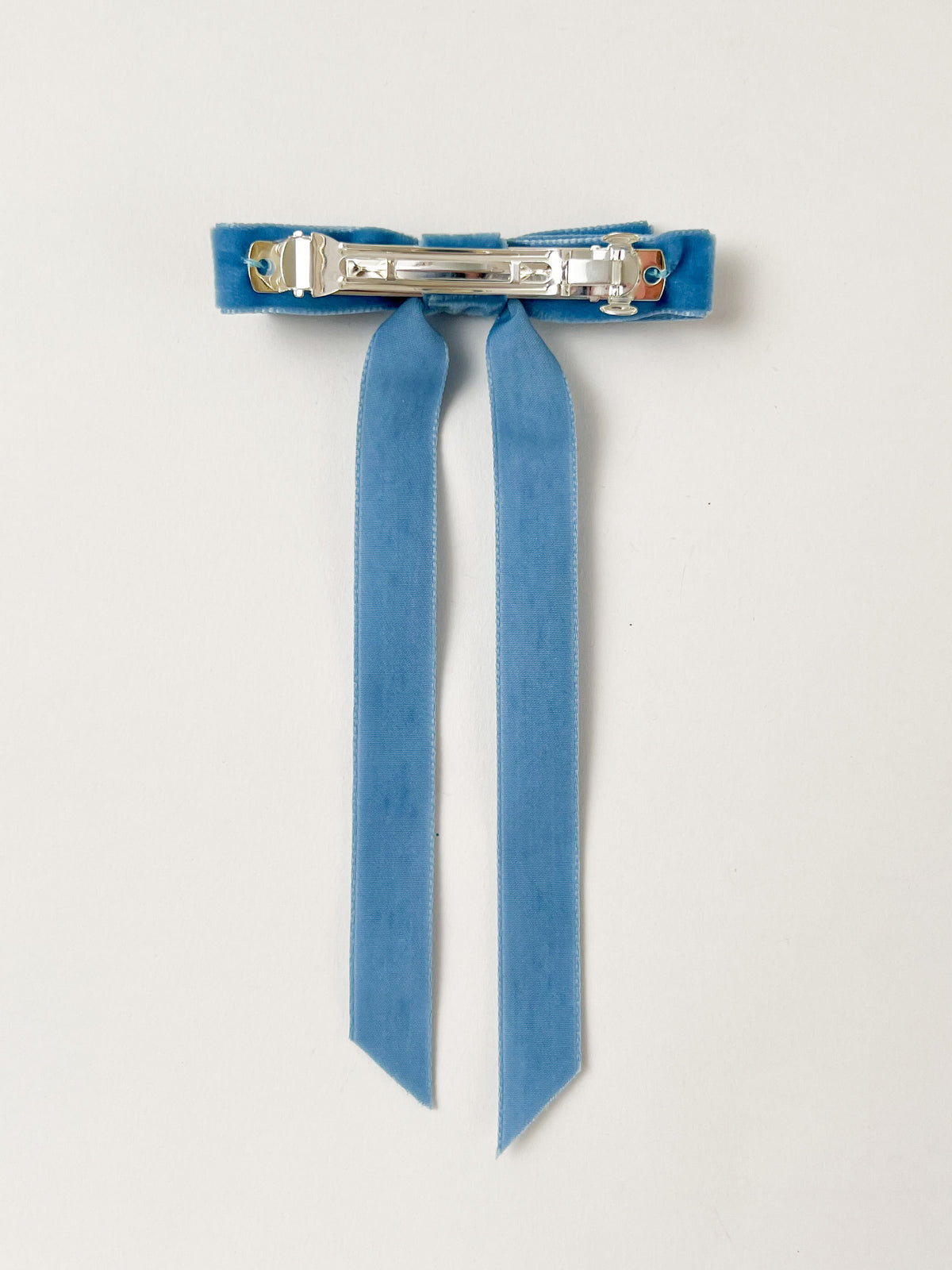 Velvet Hair Bow Sky Blue Small