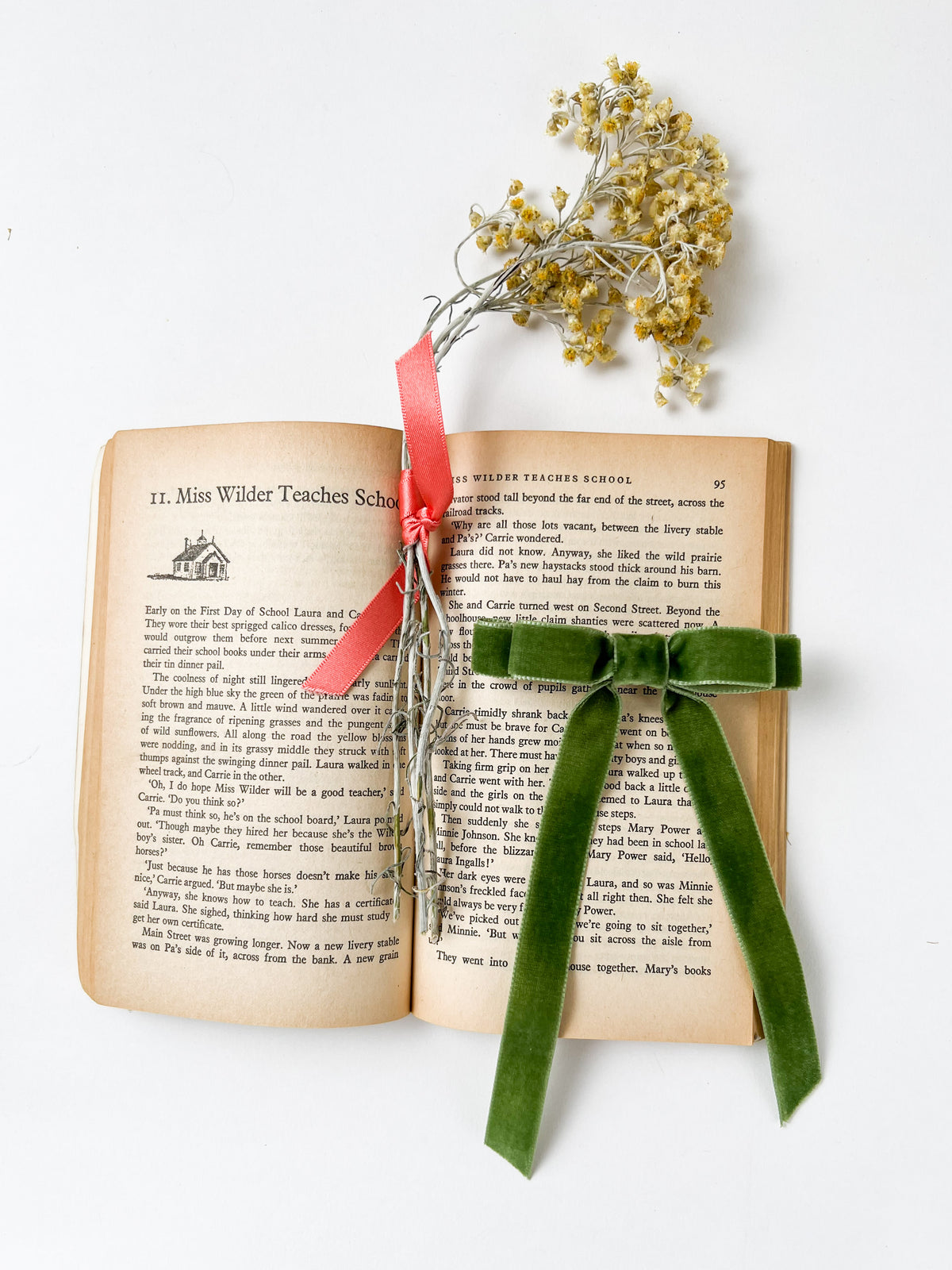 Velvet Hair Bow Moss Green Small