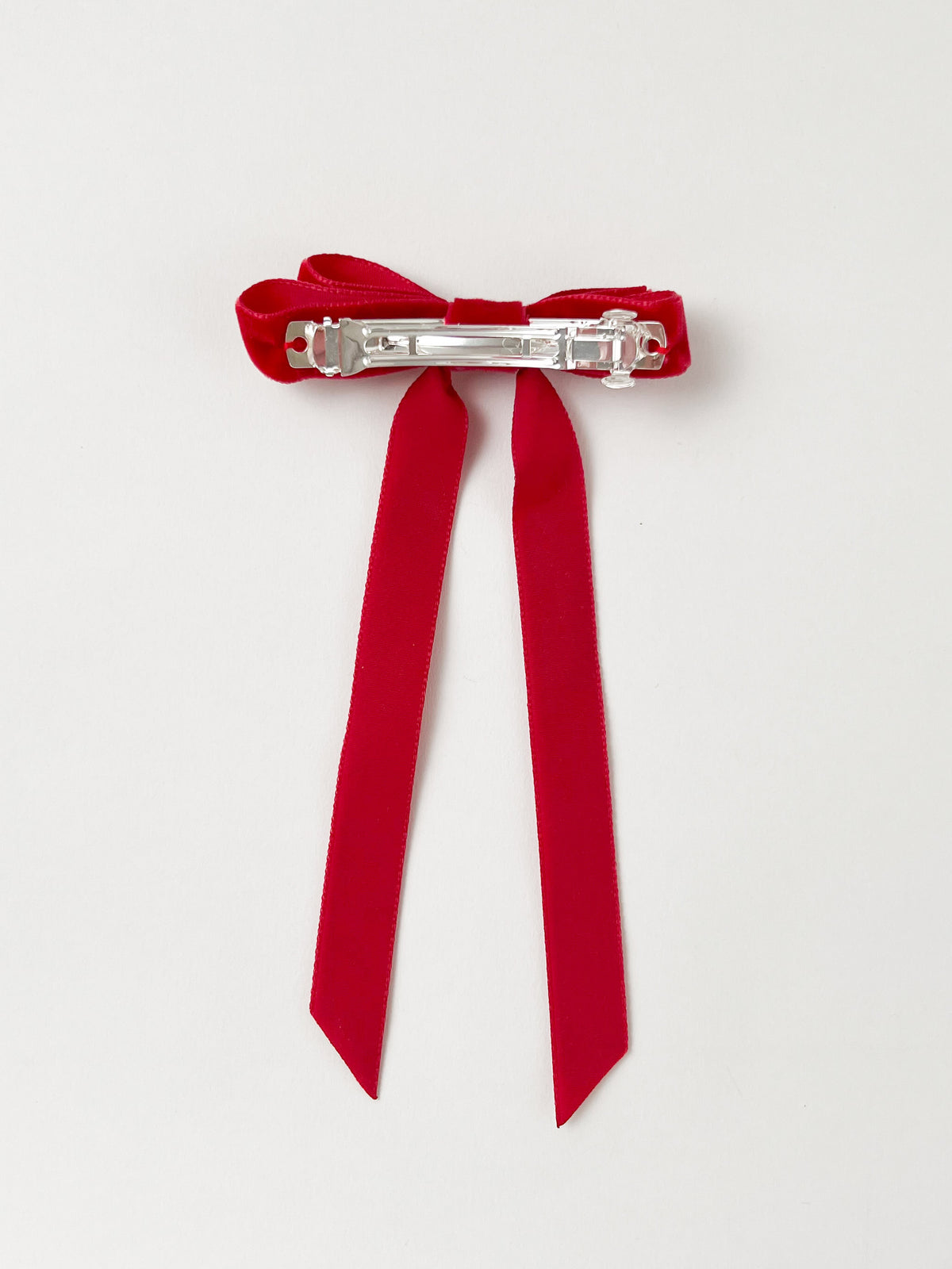 Velvet Hair Bow Ruby Slipper Small