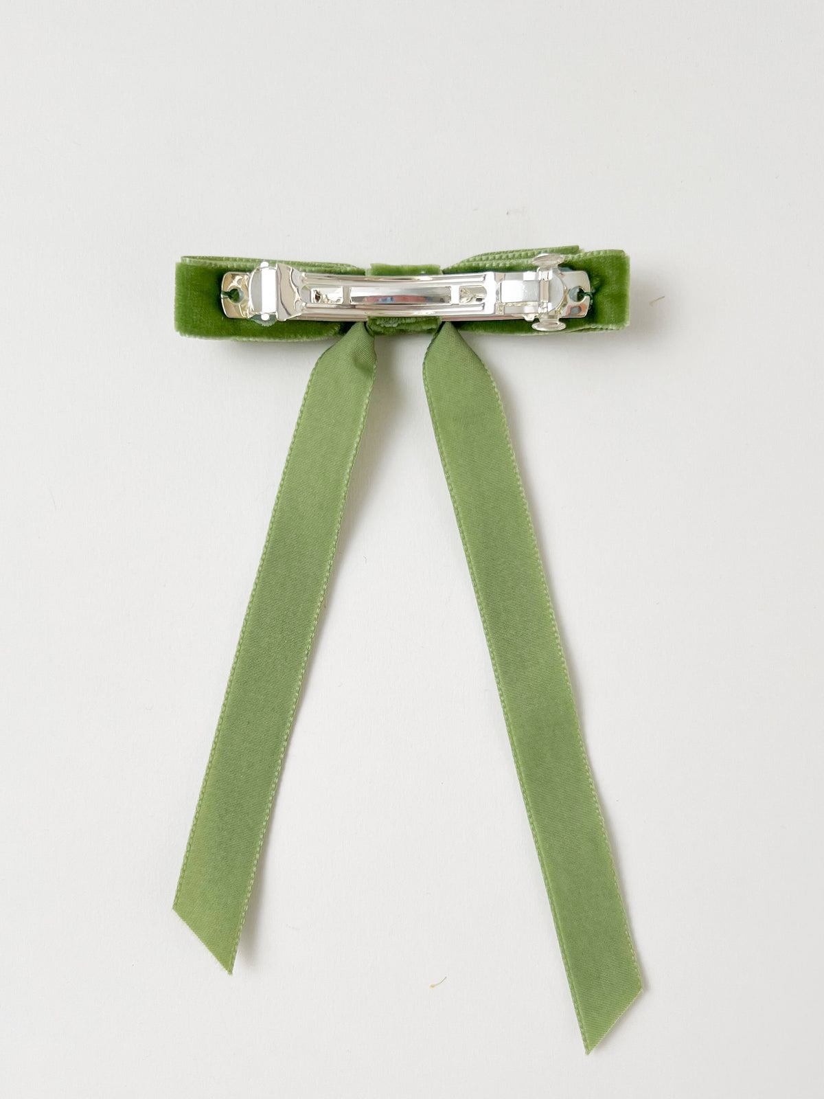 Velvet Hair Bow Moss Green Small