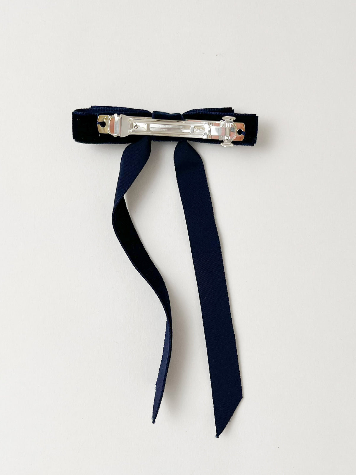 Velvet Hair Bow Navy Blue Small