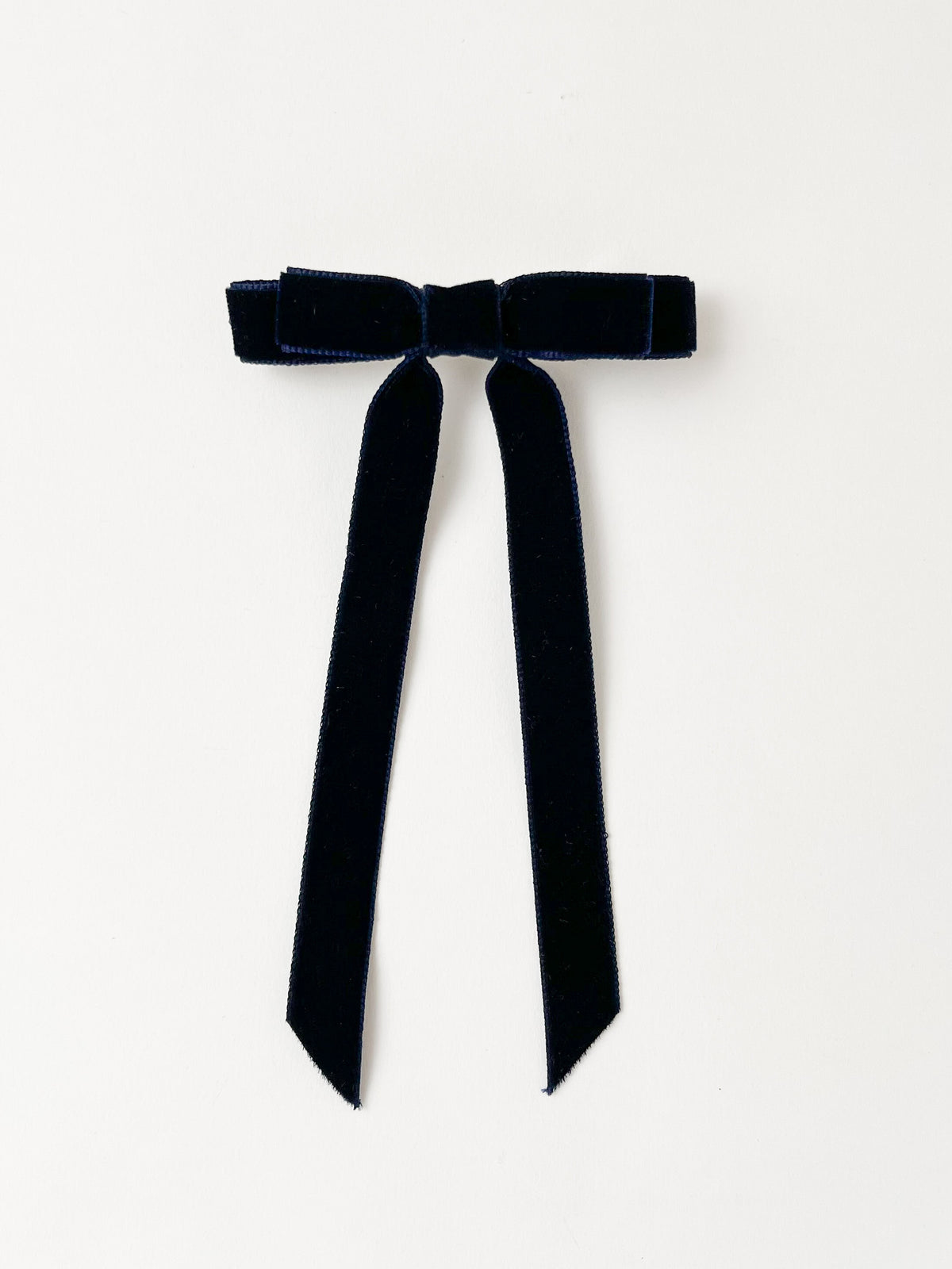Velvet Hair Bow Navy Blue Small
