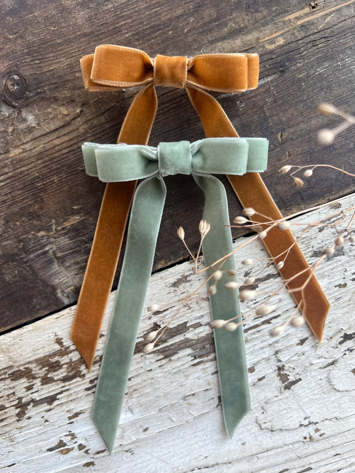 Velvet Hair Bow Copper