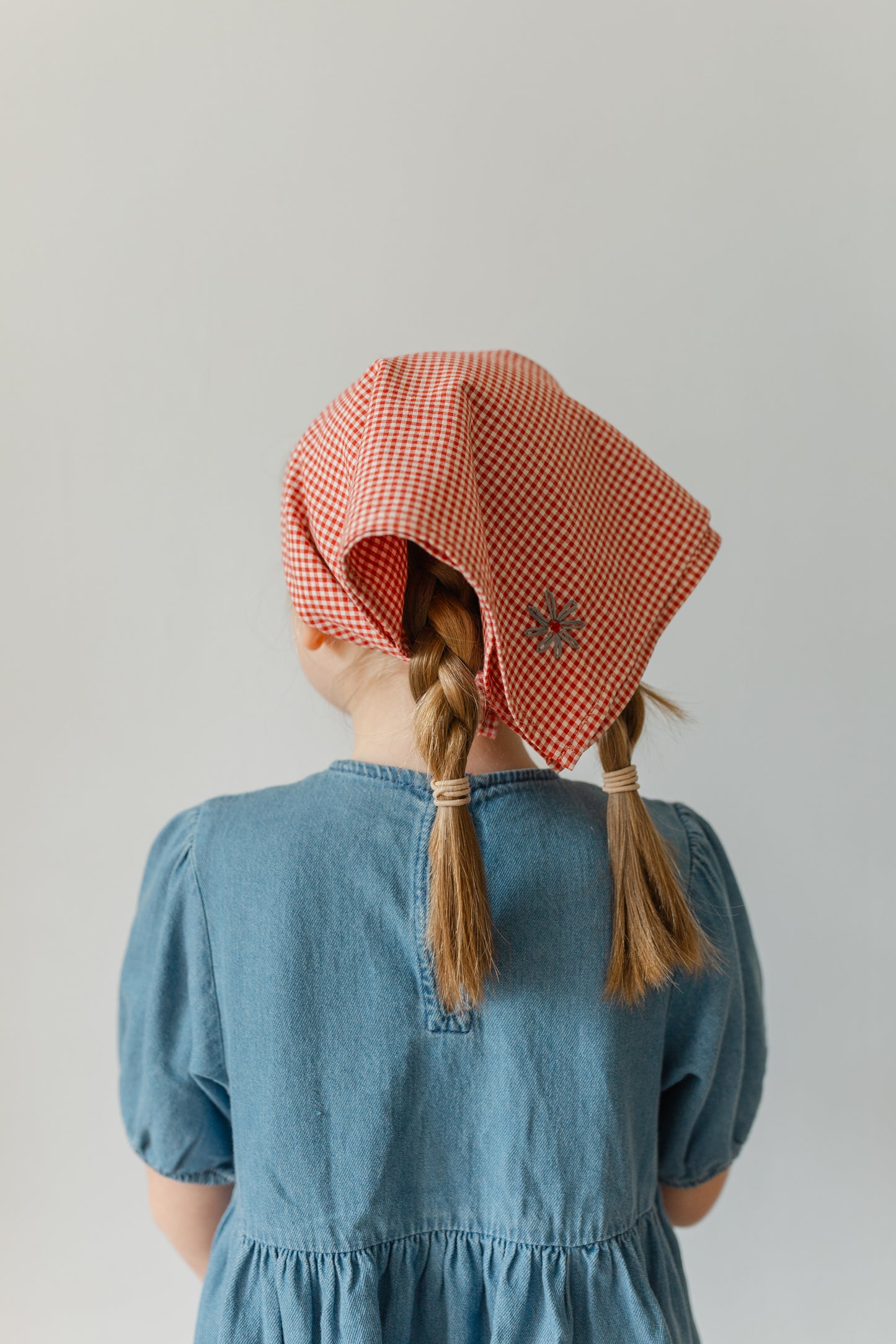 Evie Scarf in Red Cotton Gingham