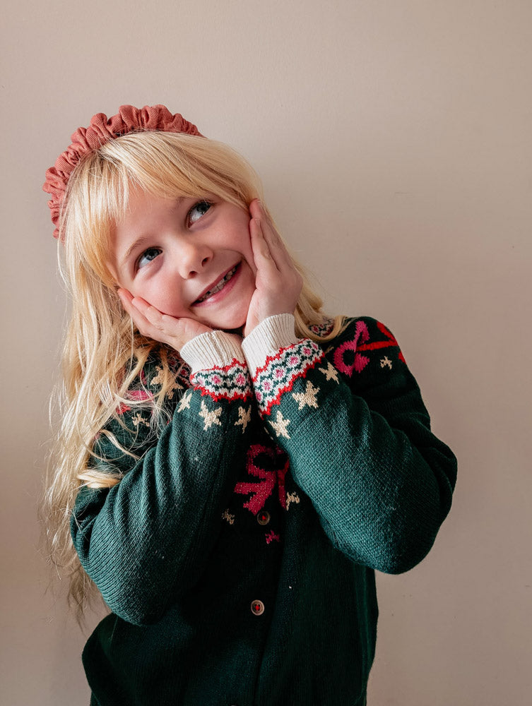 Sparkle Ruffled Hairband Rose Pink