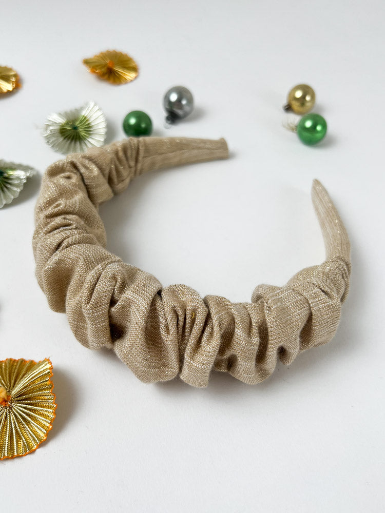 Sparkle Ruffled Hairband Old Gold
